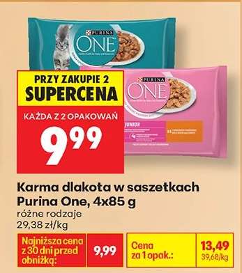 Karma dla kota w saszetkach Purina One, 4x85 g