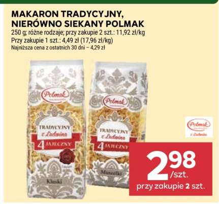 Makaron tradycyjny, nierówno siekany Polmak