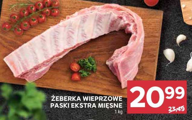 Żeberka wieprzowe paski ekstra mięsne