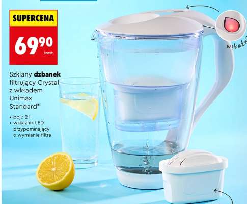 Szklany dzbanek filtrujący Crystal z wkładem Unimax Standard