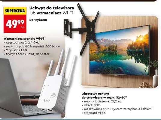 Uchwyt do telewizora lub wzmacniacz Wi-Fi