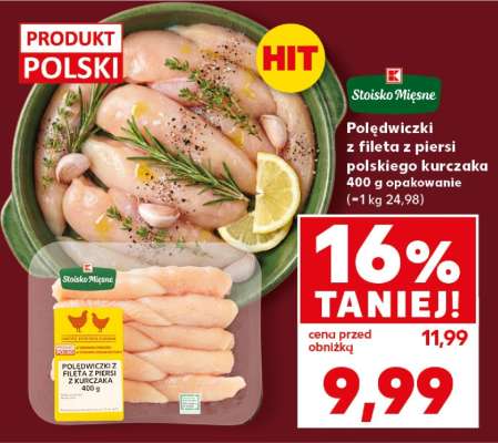 Polędwiczki z fileta z piersi polskiego kurczaka 400 g opakowanie