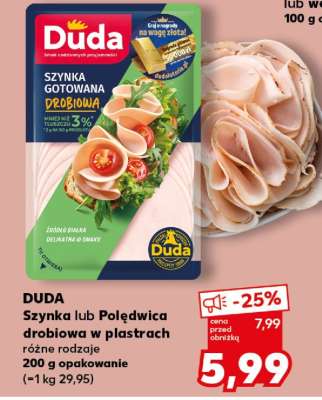 Szynka lub Polędwica drobiowa w plastrach