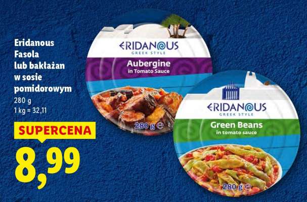 ERIDANOUS Fasola lub bakłażan w sosie pomidorowym