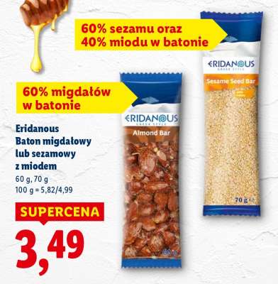 ERIDANOUS Baton migdałowy lub sezamowy z miodem