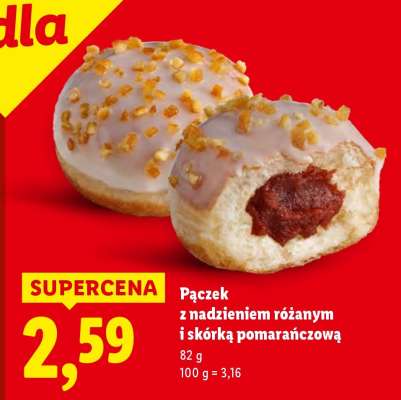 Pączek z nadzieniem różanym i skórką pomarańczową