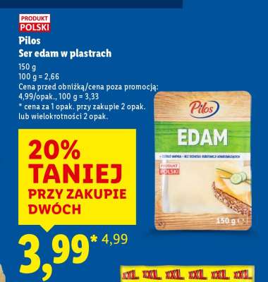 Pilos Ser edam w plastrach