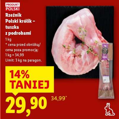 Rzeźnik Polski królik – tuszka z podrobami