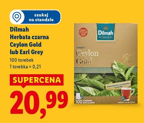 Dilmah Herbata czarna Ceylon Gold lub Earl Grey