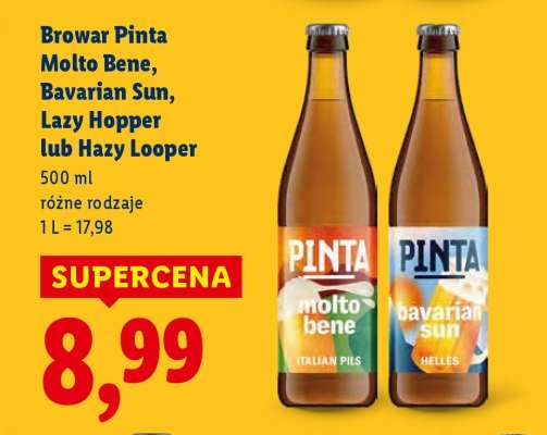 Browar Pinta Molto Bene, Bavarian Sun, Lazy Hopper lub Hazy Looper