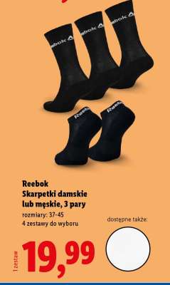 Reebok Skarpetki damskie lub męskie, 3 pary