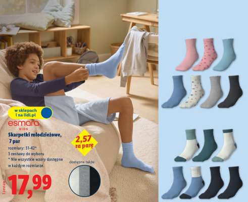 Skarpetki młodzieżowe, 7 par