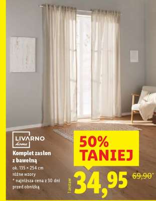 Komplet zasłon z bawełną