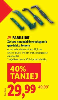 Parkside Zestaw narzędzi do wyciągania gwoździ, z łomem