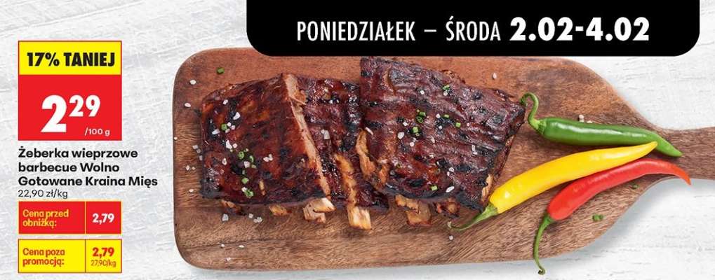 Żeberka wieprzowe barbecue Wolno Gotowane Kraina Mięs