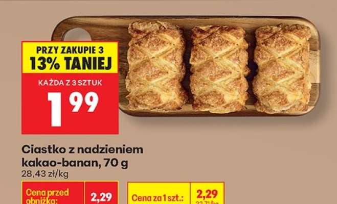 Ciastko z nadzieniem kakao-banan, 70 g