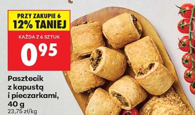 Pasztecik z kapustą i pieczarkami , 40 g