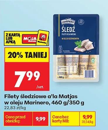 Filety śledziowe a' la Matjas w oleju Marinero, 460 g/350 g
