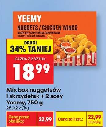 Mix box nuggetsów i skrzydełek + 2 sosy Yeemy, 750 g