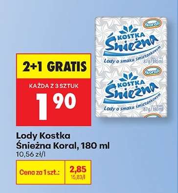 Lody Kostka Śnieżna Koral, 180 ml