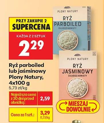 Ryż parboiled lub jaśminowy Plony Natury, 4x100 g