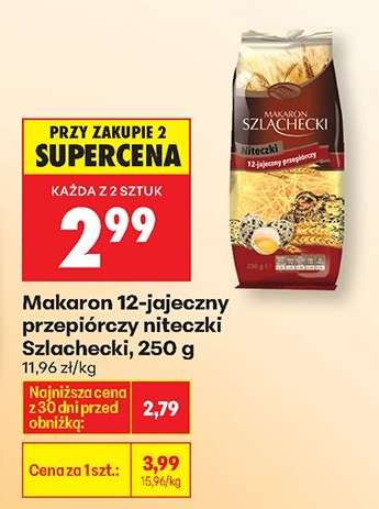 Makaron 12-jajeczny przepiórczy niteczki Szlachecki, 250 g