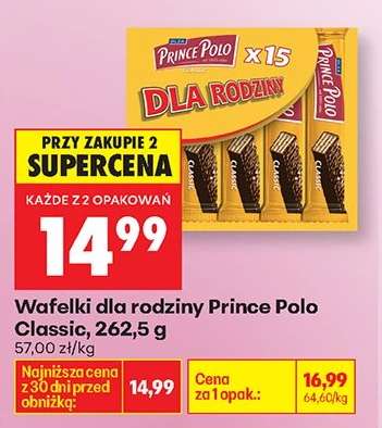 Wafelki dla rodziny Prince Polo Classic 262,5 g