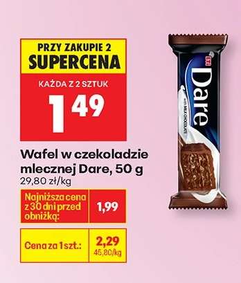 Wafel w czekoladzie mlecznej Dare, 50 g