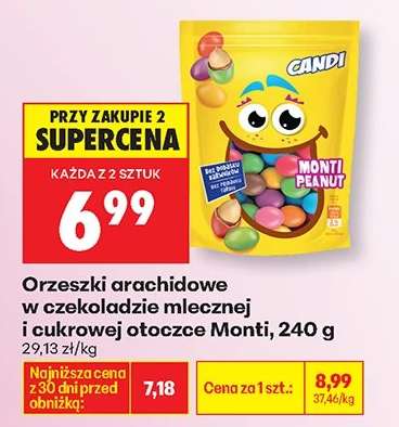 Orzeszki arachidowe w czekoladzie mlecznej i cukrowej otoczce Monti, 240 g