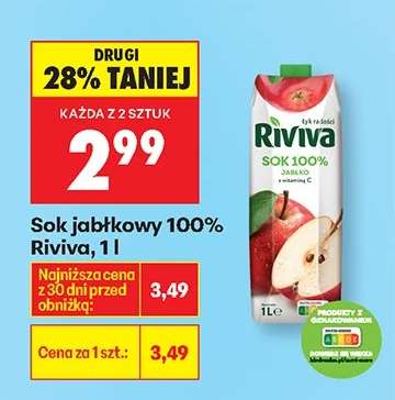 Sok jabłkowy 100% Riviva, 1 l