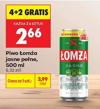 Piwo Łomża jasne pełne, 500 ml