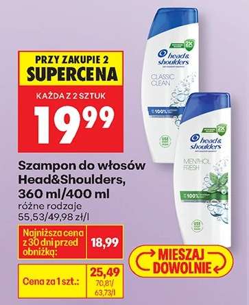 Szampon do włosów Head Shoulders 360 ml 400 ml