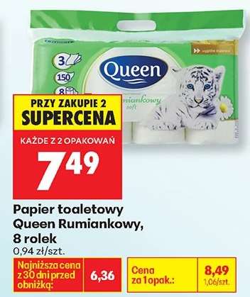 Papier toaletowy Queen Rumiankowy , 8 rolek