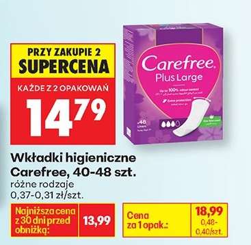 Wkładki higieniczne Carefree, 40-48 szt.