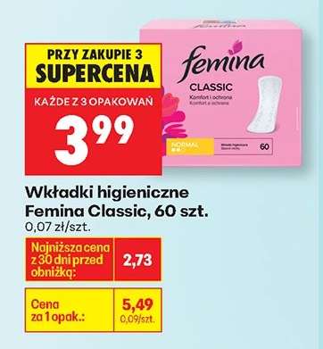 Wkładki higieniczne Femina Classic , 60 szt
