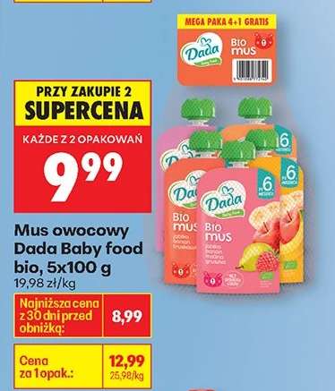 Mus owocowy Dada Baby food bio , 5x100 g