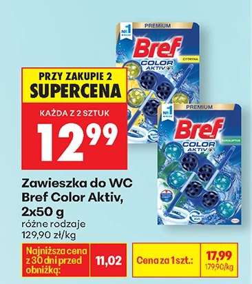 Zawieszka do WC Bref Color Aktiv 2x50 g