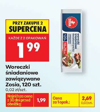 Woreczki śniadaniowe zawiązywane Zosia, 120 szt.