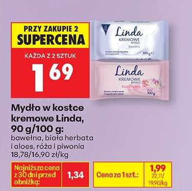 Mydło w kostce kremowe Linda, 90 g/100 g