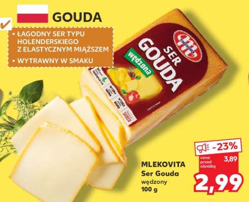 MLEKOVITA Ser Gouda wędzony 100 g