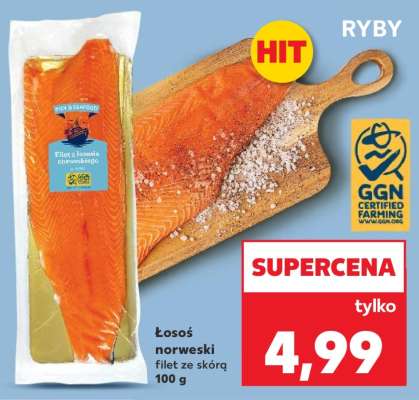 Łosoś norweski filet ze skórą 100 g