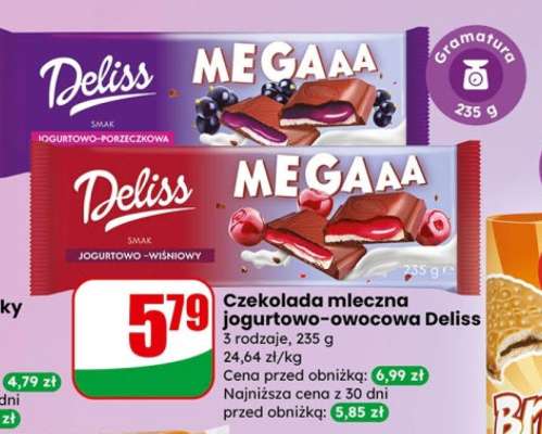 Czekolada mleczna jogurtowo-owocowa Deliss