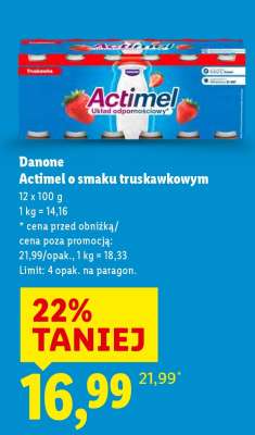 DANONE Actimel o smaku truskawkowym