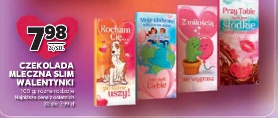 Czekolada Mleczna Slim Walentynki