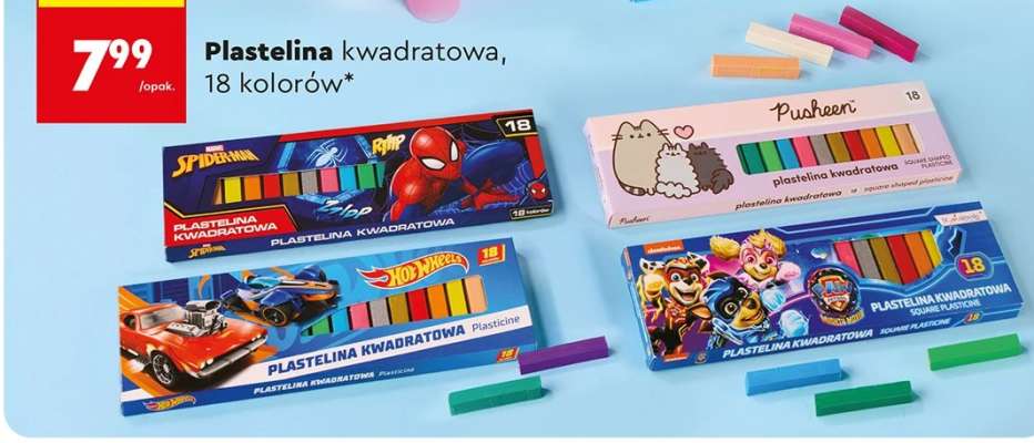 Plastelina kwadratowa, 18 kolorów