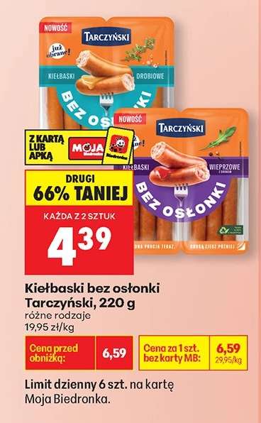 Kiełbaski bez osłonki Tarczyński, 220 g