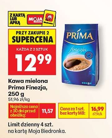 KAWA MIELONA PRIMA FINEZJA 250 G