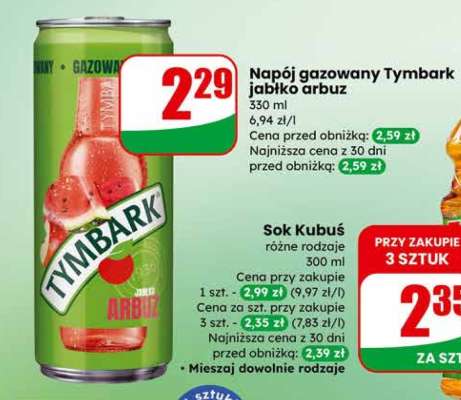 Napój gazowany Tymbark jabłko arbuz