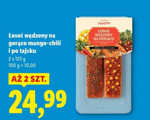 Łosoś wędzony na gorąco mango-chili i po tajsku