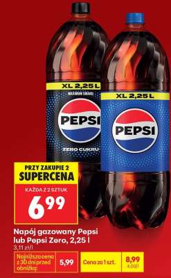 Napój gazowany Pepsi lub Pepsi Zero, 2,25 l
